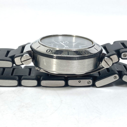 CARTIER Watches Quartz W3140003 Stainless Steel Silver Pacha Sea timer black dial Women Used Authentic