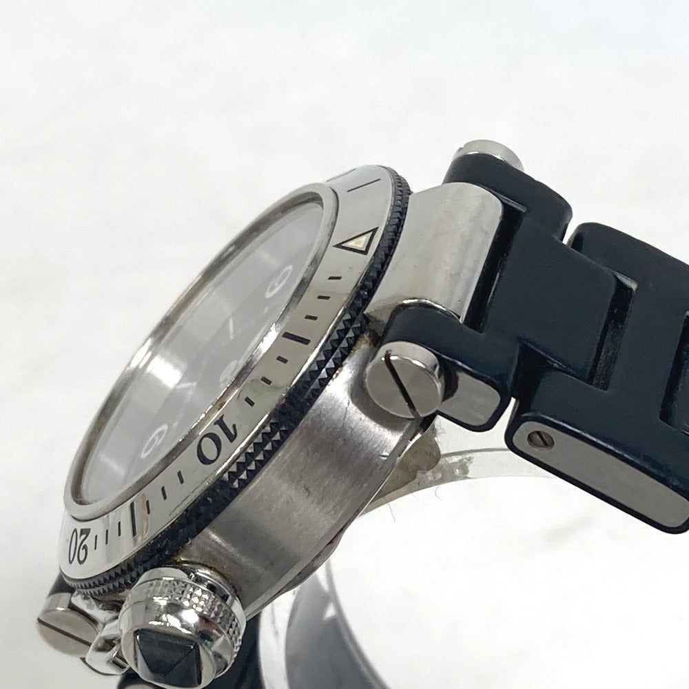 CARTIER Watches Quartz W3140003 Stainless Steel Silver Pacha Sea timer black dial Women Used Authentic