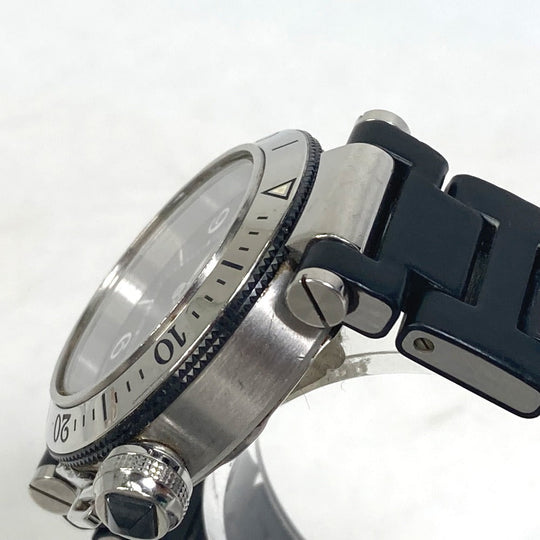 CARTIER Watches Quartz W3140003 Stainless Steel Silver Pacha Sea timer black dial Women Used Authentic