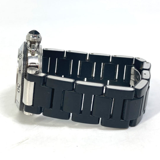 CARTIER Watches Quartz W3140003 Stainless Steel Silver Pacha Sea timer black dial Women Used Authentic