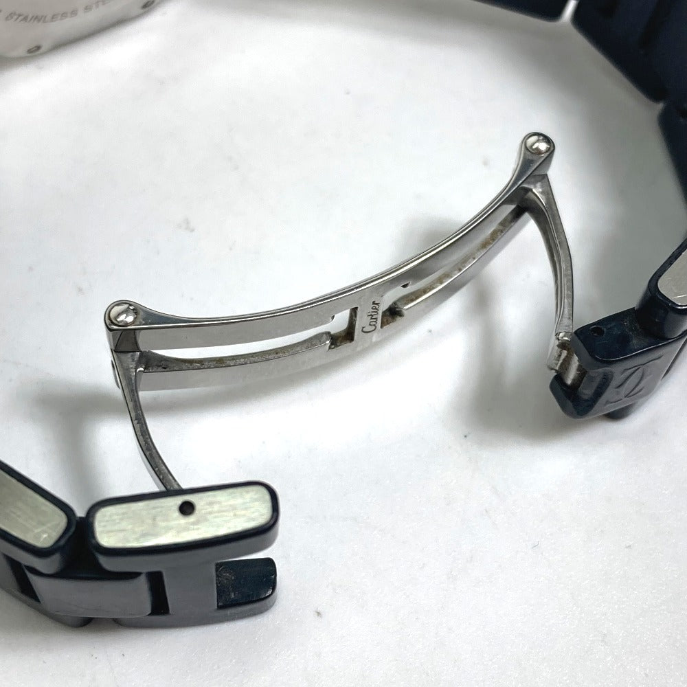 CARTIER Watches Quartz W3140003 Stainless Steel Silver Pacha Sea timer black dial Women Used Authentic
