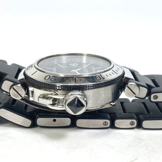 CARTIER Watches Quartz W3140003 Stainless Steel Silver Pacha Sea timer black dial Women Used Authentic