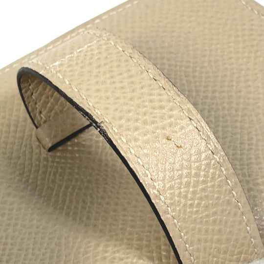 HERMES Card Case Epsom beige Two fold Bean mini unisex(Unisex) Used Authentic