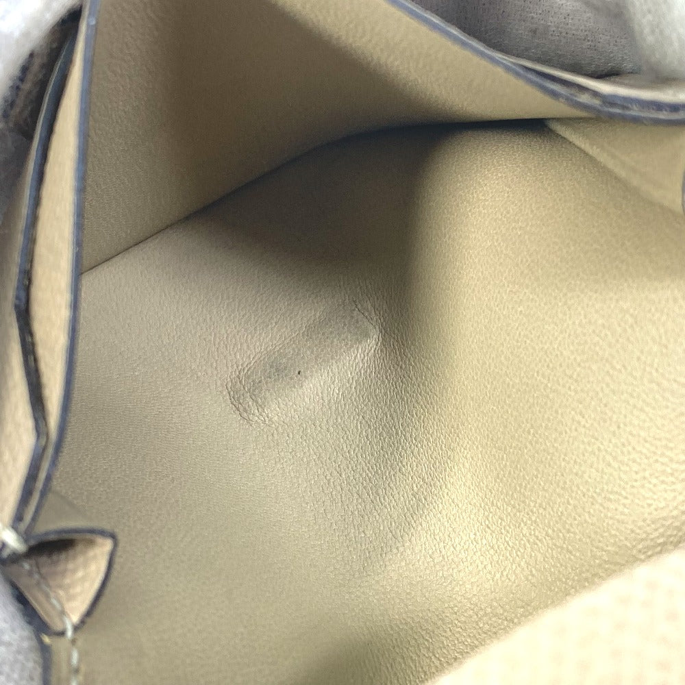 HERMES Card Case Epsom beige Two fold Bean mini unisex(Unisex) Used Authentic