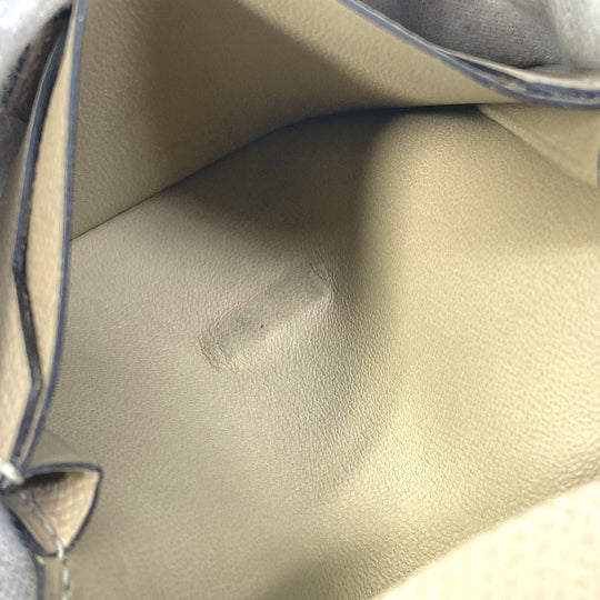 HERMES Card Case Epsom beige Two fold Bean mini unisex(Unisex) Used Authentic
