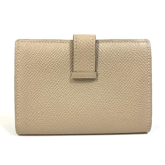 HERMES Card Case Epsom beige Two fold Bean mini unisex(Unisex) Used Authentic