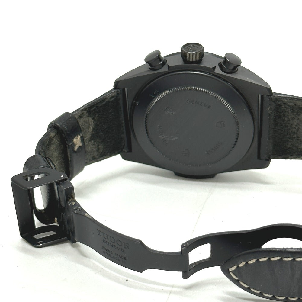 TUDOR Watches Mechanical Automatic 42000CN Black ceramic, leather strap black Fastrider Black Shield black dial mens Used Authentic