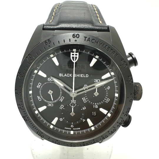 TUDOR Watches Mechanical Automatic 42000CN Black ceramic, leather strap black Fastrider Black Shield black dial mens Used Authentic