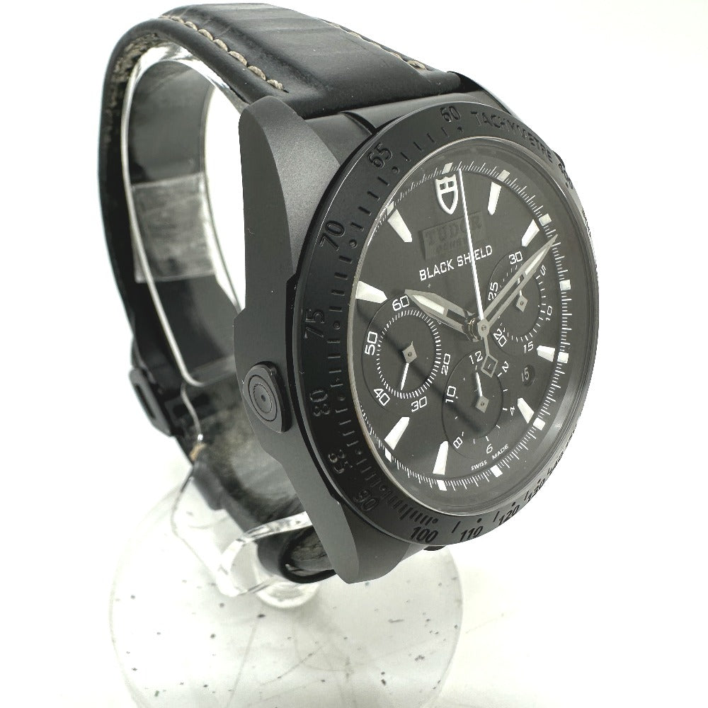 TUDOR Watches Mechanical Automatic 42000CN Black ceramic, leather strap black Fastrider Black Shield black dial mens Used Authentic
