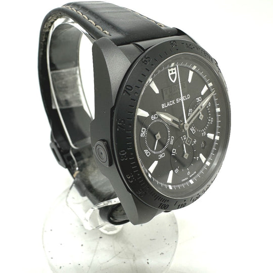 TUDOR Watches Mechanical Automatic 42000CN Black ceramic, leather strap black Fastrider Black Shield black dial mens Used Authentic