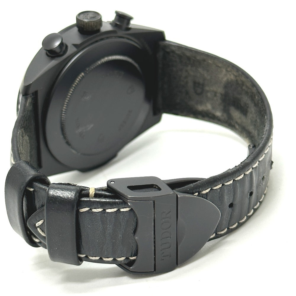 TUDOR Watches Mechanical Automatic 42000CN Black ceramic, leather strap black Fastrider Black Shield black dial mens Used Authentic