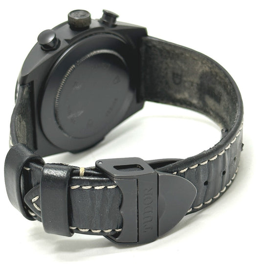 TUDOR Watches Mechanical Automatic 42000CN Black ceramic, leather strap black Fastrider Black Shield black dial mens Used Authentic