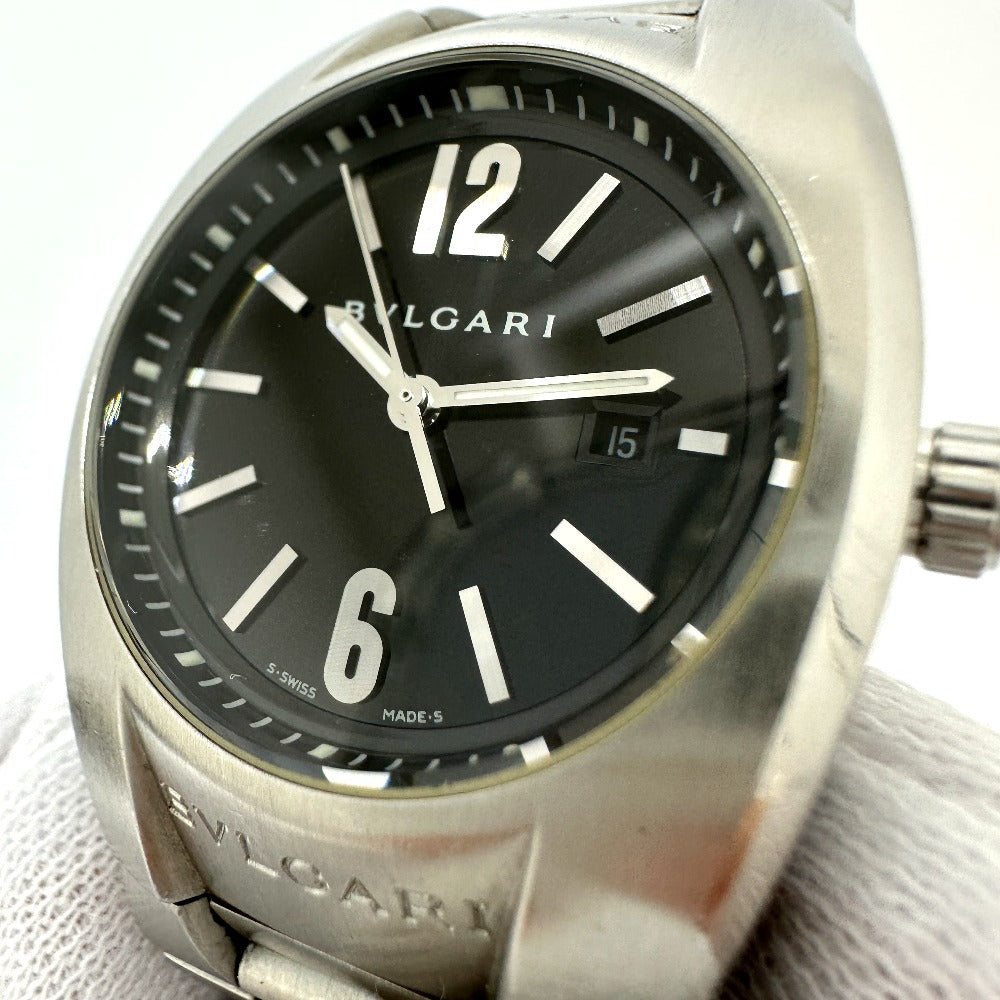 BVLGARI Watches Quartz EG30S Stainless Steel Silver Elgon black dial Women Used Authentic