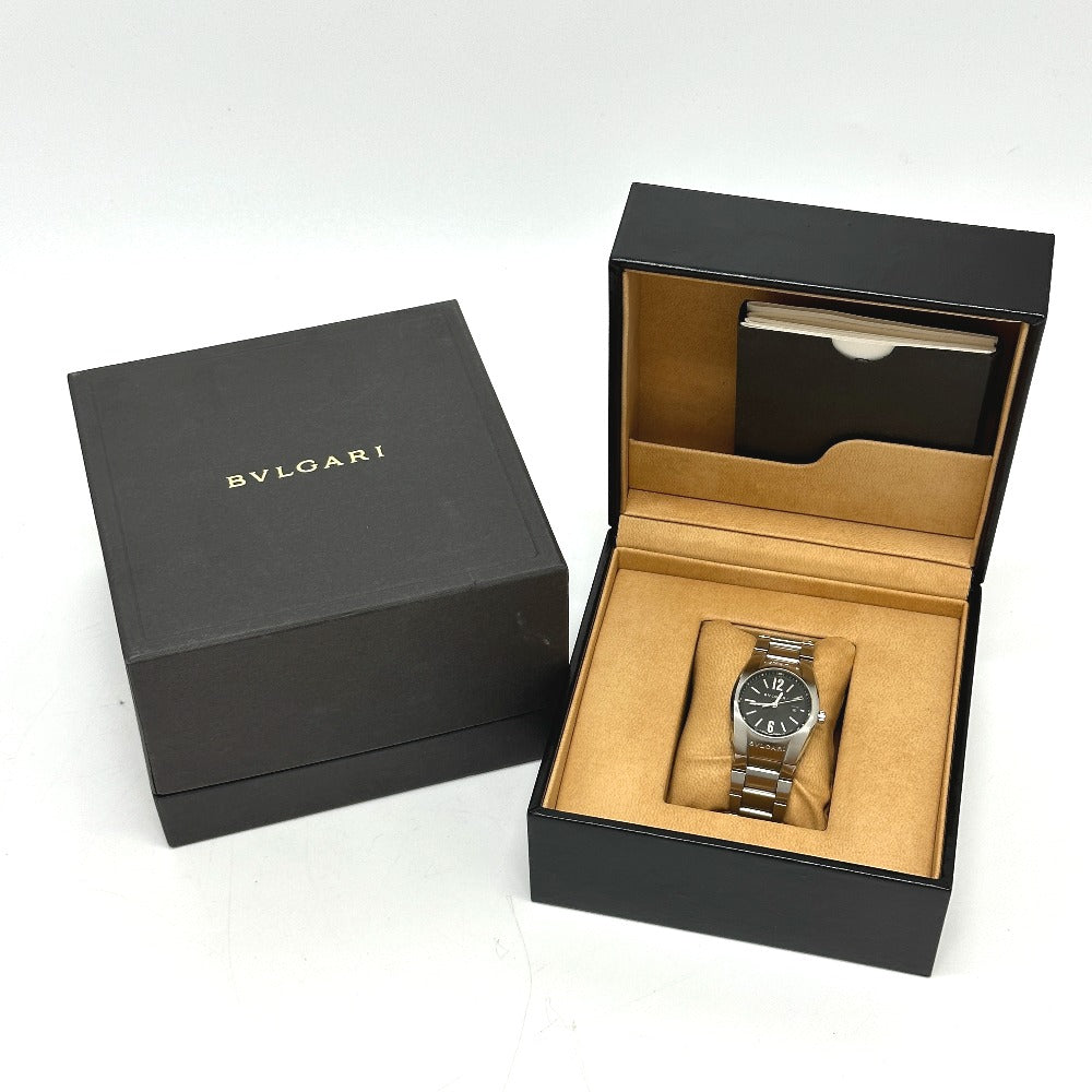 BVLGARI Watches Quartz EG30S Stainless Steel Silver Elgon black dial Women Used Authentic