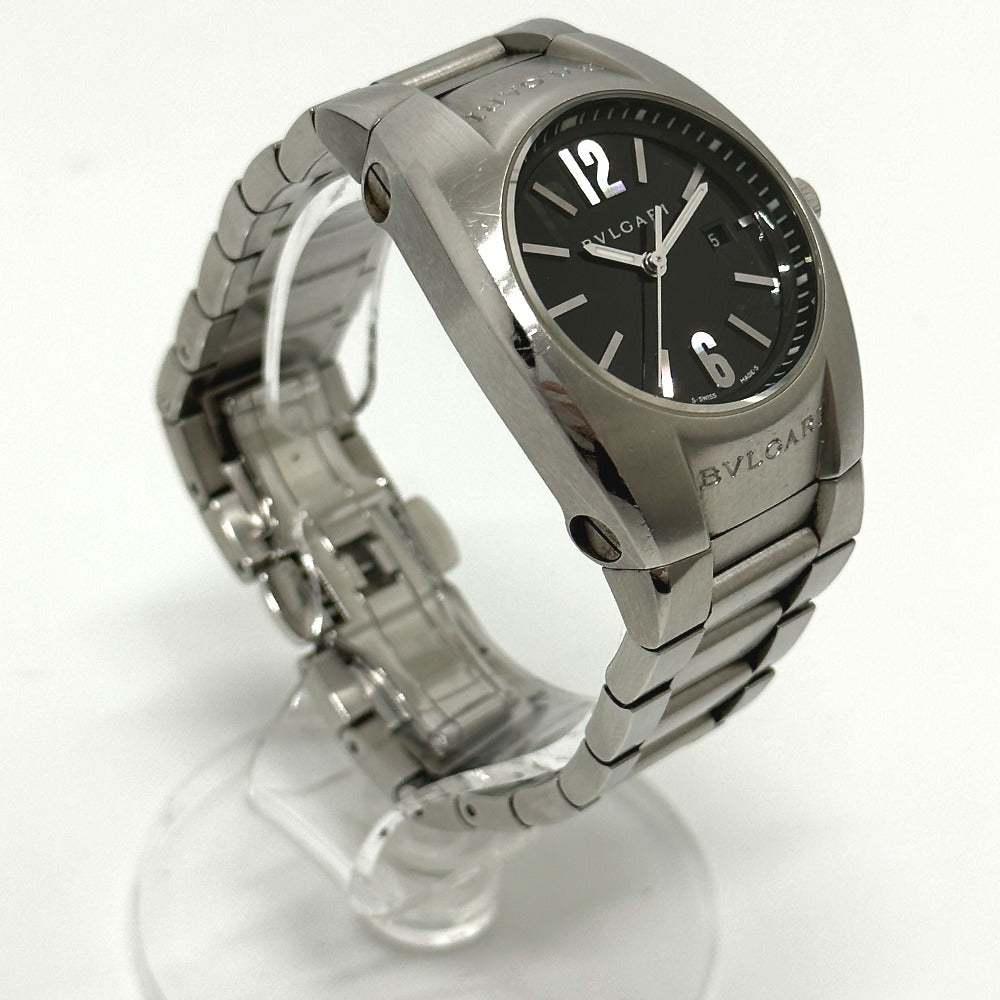 BVLGARI Watches Quartz EG30S Stainless Steel Silver Elgon black dial Women Used Authentic
