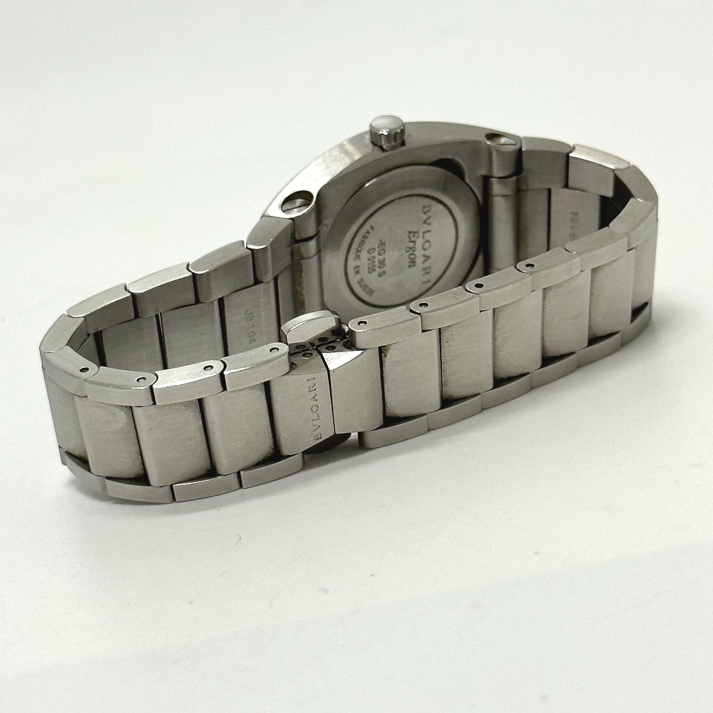 BVLGARI Watches Quartz EG30S Stainless Steel Silver Elgon black dial Women Used Authentic