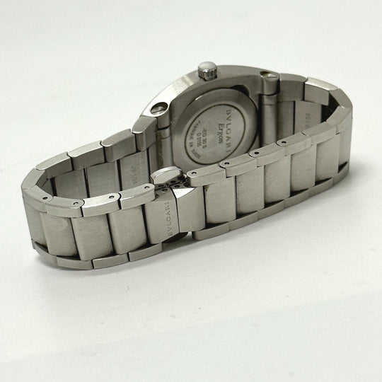 BVLGARI Watches Quartz EG30S Stainless Steel Silver Elgon black dial Women Used Authentic