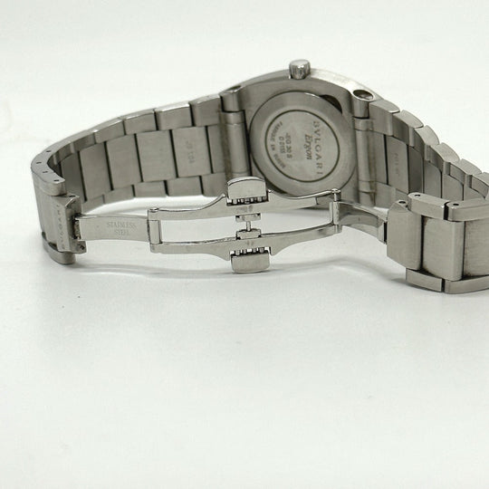 BVLGARI Watches Quartz EG30S Stainless Steel Silver Elgon black dial Women Used Authentic