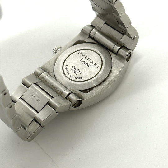 BVLGARI Watches Quartz EG30S Stainless Steel Silver Elgon black dial Women Used Authentic