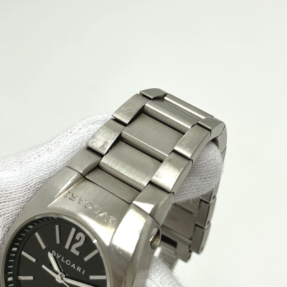 BVLGARI Watches Quartz EG30S Stainless Steel Silver Elgon black dial Women Used Authentic