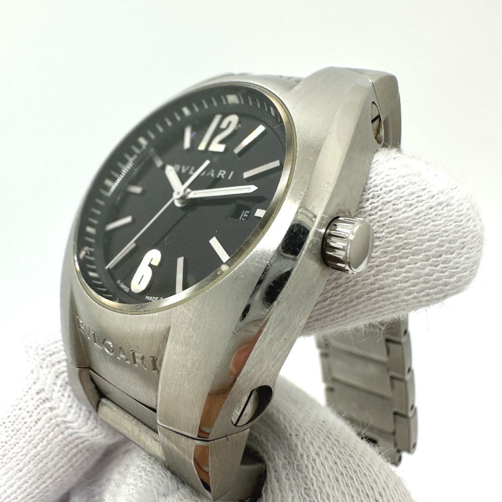 BVLGARI Watches Quartz EG30S Stainless Steel Silver Elgon black dial Women Used Authentic