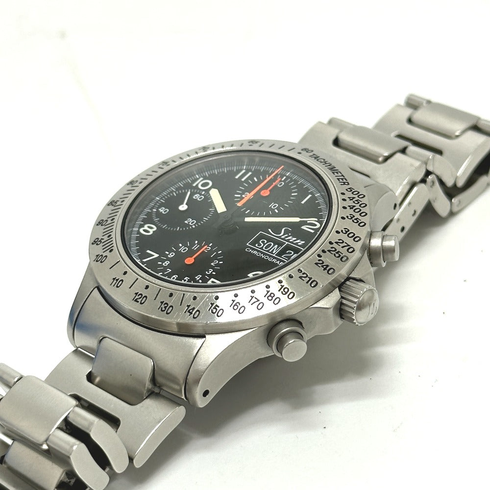 Sinn Watches Mechanical Automatic 256.ST Stainless Steel Silver Chronograph day date black dial