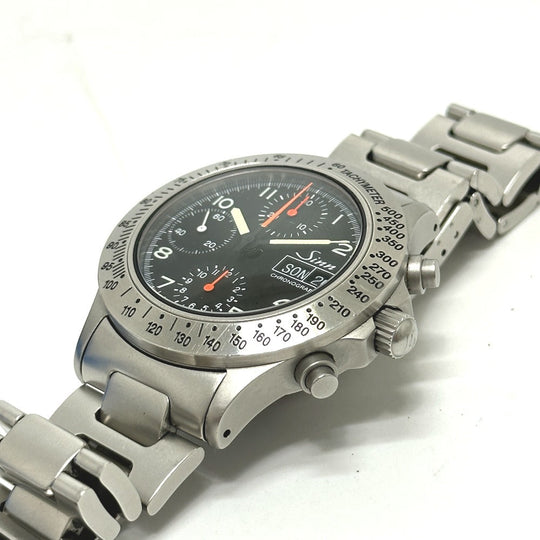 Sinn Watches Mechanical Automatic 256.ST Stainless Steel Silver Chronograph day date black dial