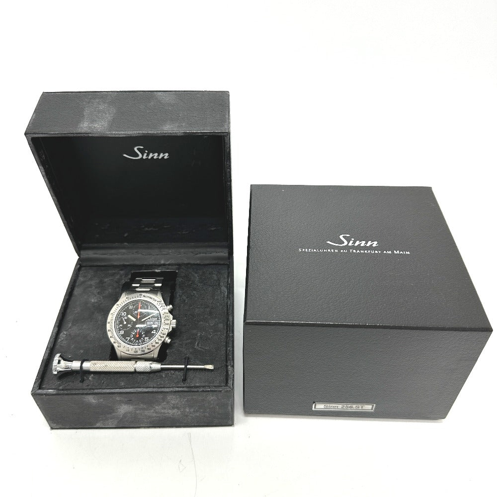 Sinn Watches Mechanical Automatic 256.ST Stainless Steel Silver Chronograph day date black dial