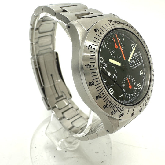 Sinn Watches Mechanical Automatic 256.ST Stainless Steel Silver Chronograph day date black dial
