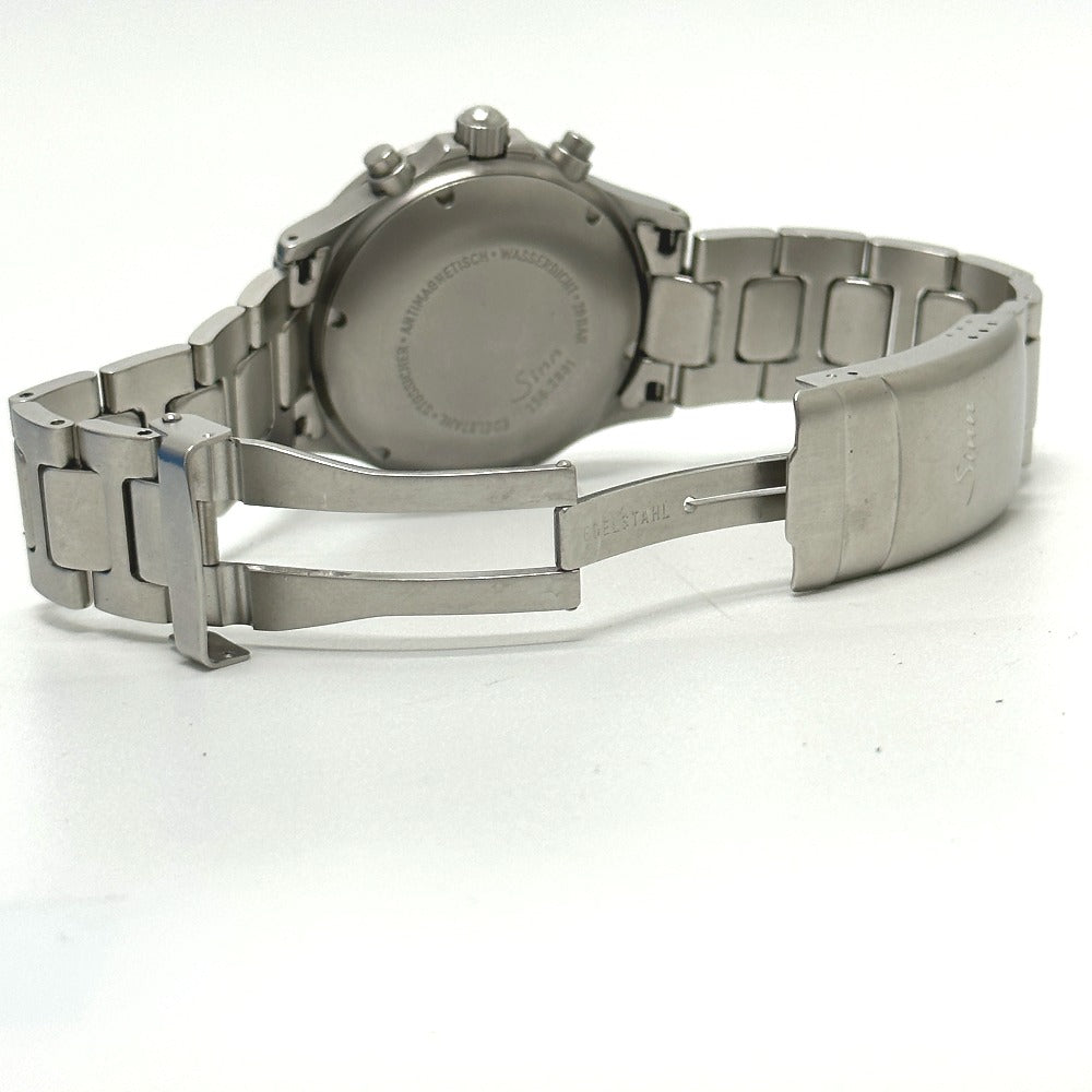 Sinn Watches Mechanical Automatic 256.ST Stainless Steel Silver Chronograph day date black dial