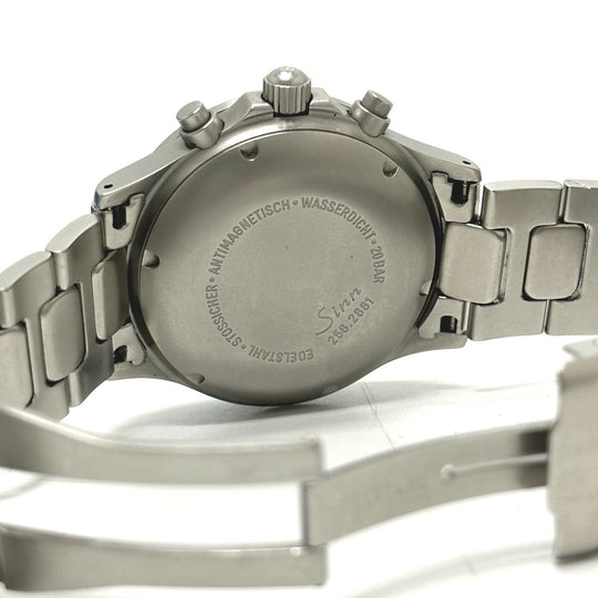 Sinn Watches Mechanical Automatic 256.ST Stainless Steel Silver Chronograph day date black dial