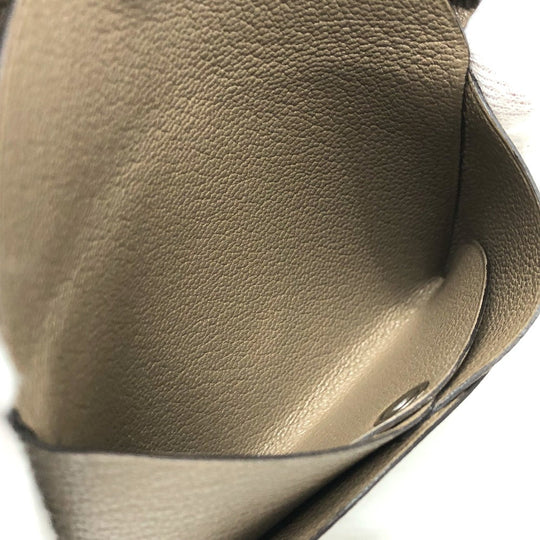 HERMES Card Case Chevre Misol Brown Calvi duo Women Used Authentic