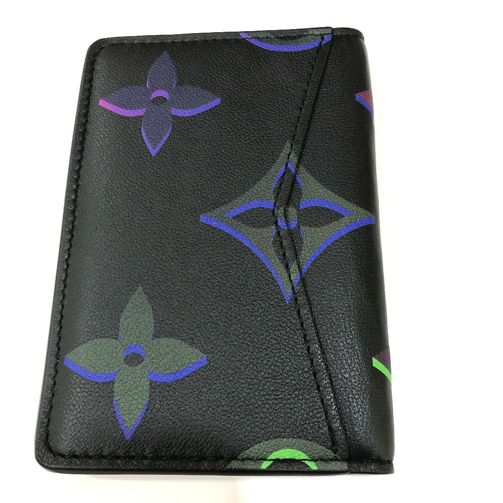 LOUIS VUITTON Card Case M82372 Calf leather black Monogram Organizer De Poch mens Used Authentic