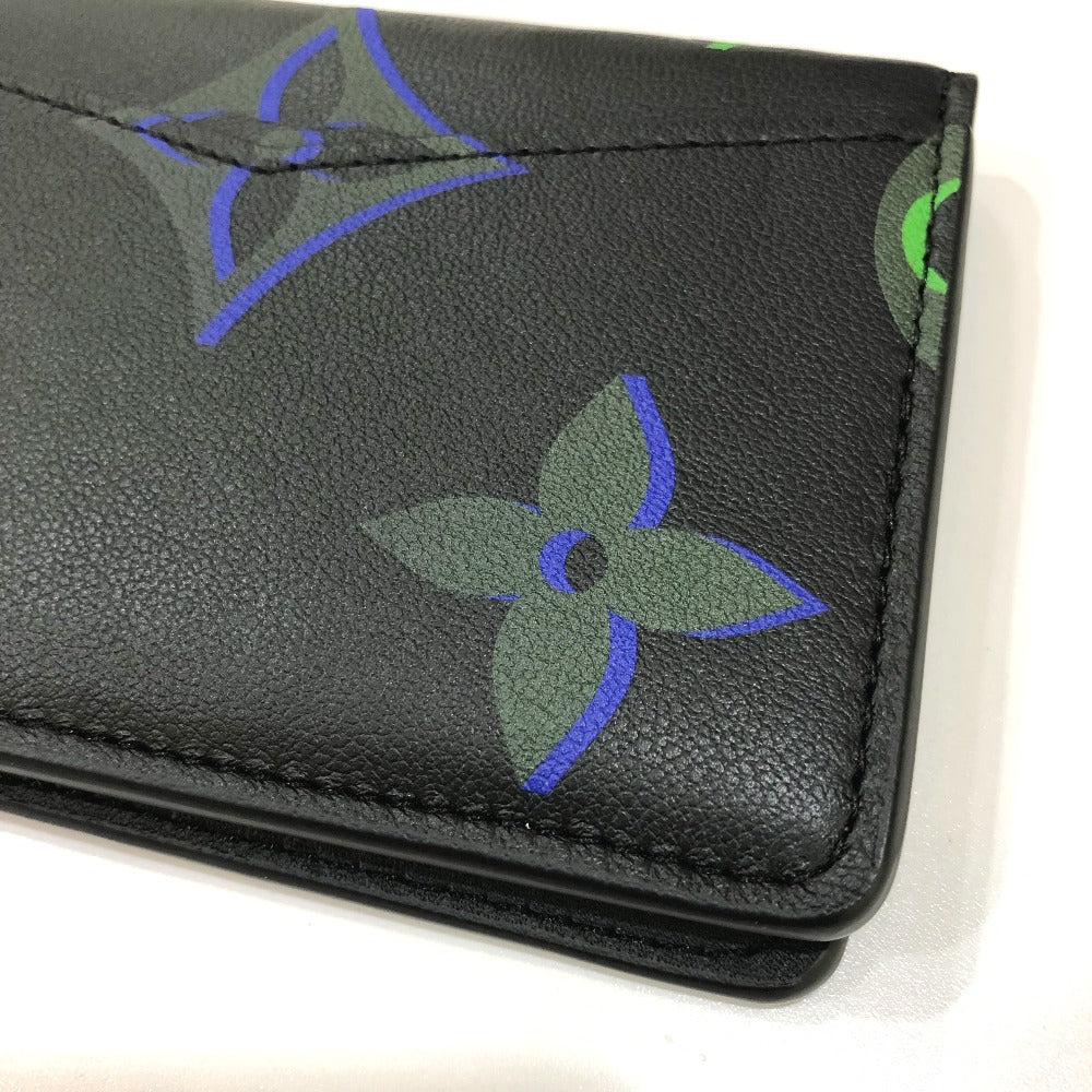 LOUIS VUITTON Card Case M82372 Calf leather black Monogram Organizer De Poch mens Used Authentic