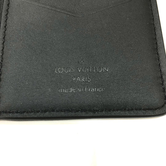 LOUIS VUITTON Card Case M82372 Calf leather black Monogram Organizer De Poch mens Used Authentic