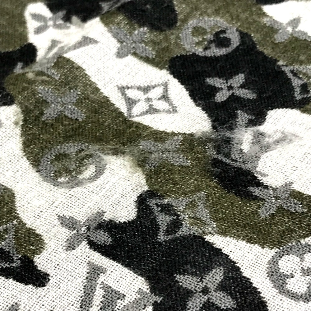 LOUIS VUITTON Stall M71627 Wool, Silk Black x khaki Camouflage camouflage Etoile Monogram Gradient