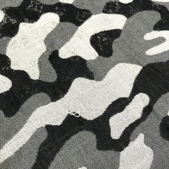 LOUIS VUITTON Stall M71627 Wool, Silk Black x khaki Camouflage camouflage Etoile Monogram Gradient