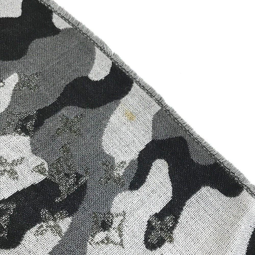 LOUIS VUITTON Stall M71627 Wool, Silk Black x khaki Camouflage camouflage Etoile Monogram Gradient