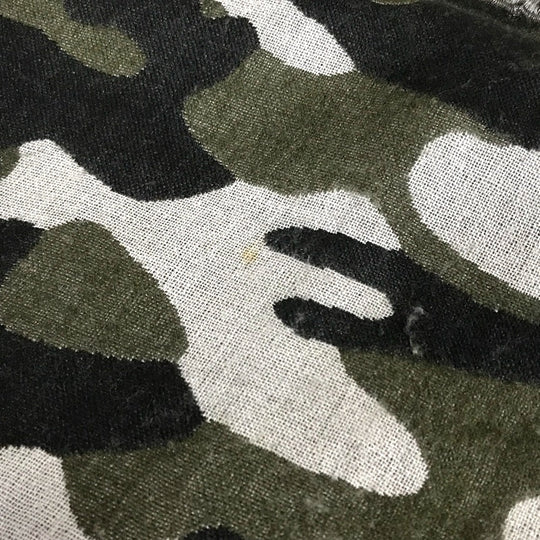LOUIS VUITTON Stall M71627 Wool, Silk Black x khaki Camouflage camouflage Etoile Monogram Gradient