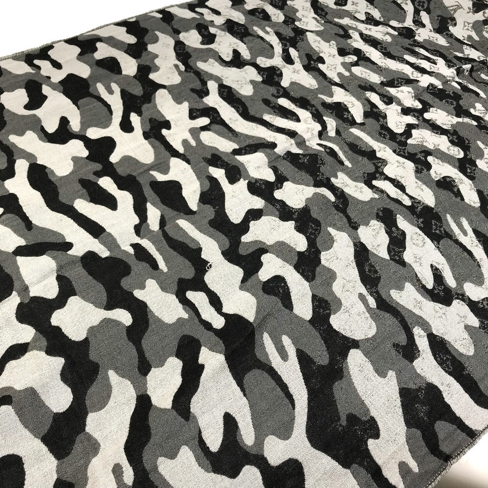 LOUIS VUITTON Stall M71627 Wool, Silk Black x khaki Camouflage camouflage Etoile Monogram Gradient