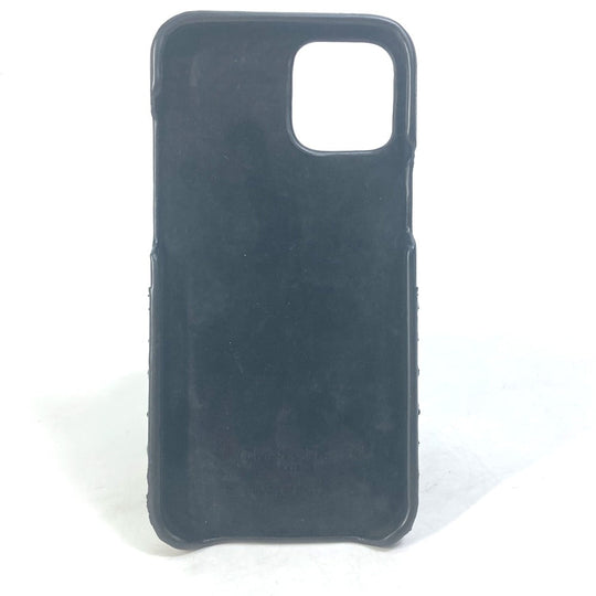 Christian Dior iPhone case leather black Lady Dior Canage Women Used Authentic