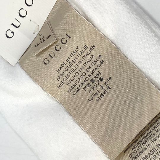 GUCCI socks cotton White x blue GG L/26～28