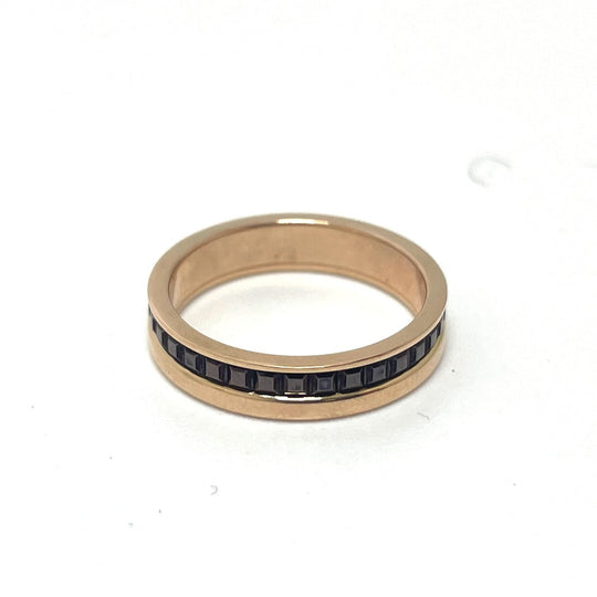 Boucheron Ring K18PG , Au750 Pink Gold / Brown Quatre Classic Half unisex(Unisex) T48 Used Authentic