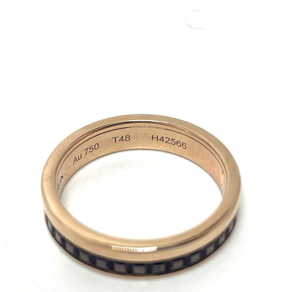 Boucheron Ring K18PG , Au750 Pink Gold / Brown Quatre Classic Half unisex(Unisex) T48 Used Authentic