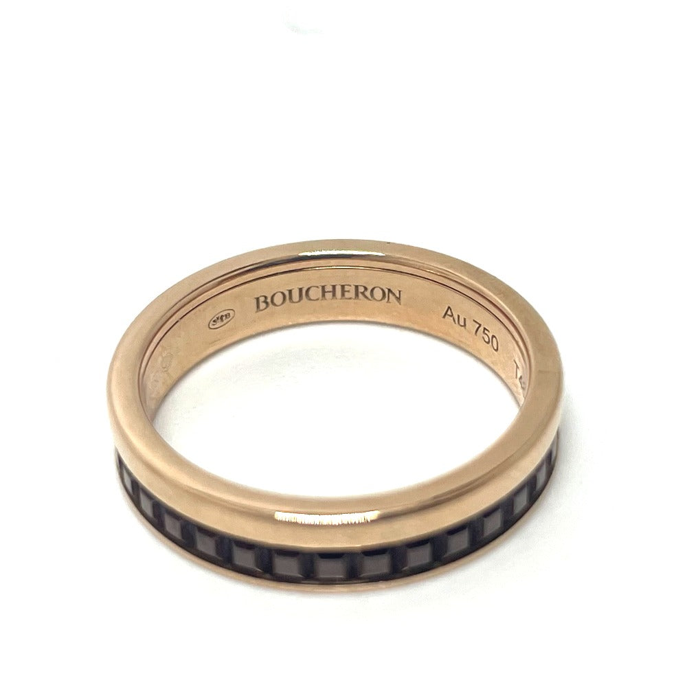 Boucheron Ring K18PG , Au750 Pink Gold / Brown Quatre Classic Half unisex(Unisex) T48 Used Authentic