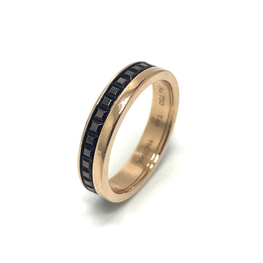 Boucheron Ring K18PG , Au750 Pink Gold / Brown Quatre Classic Half unisex(Unisex) T48 Used Authentic