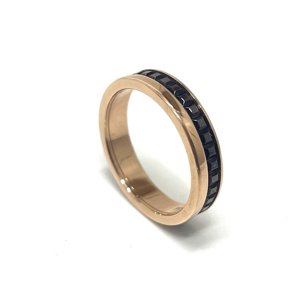 Boucheron Ring K18PG , Au750 Pink Gold / Brown Quatre Classic Half unisex(Unisex) T48 Used Authentic