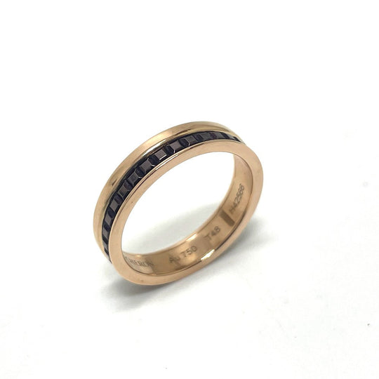 Boucheron Ring K18PG , Au750 Pink Gold / Brown Quatre Classic Half unisex(Unisex) T48 Used Authentic