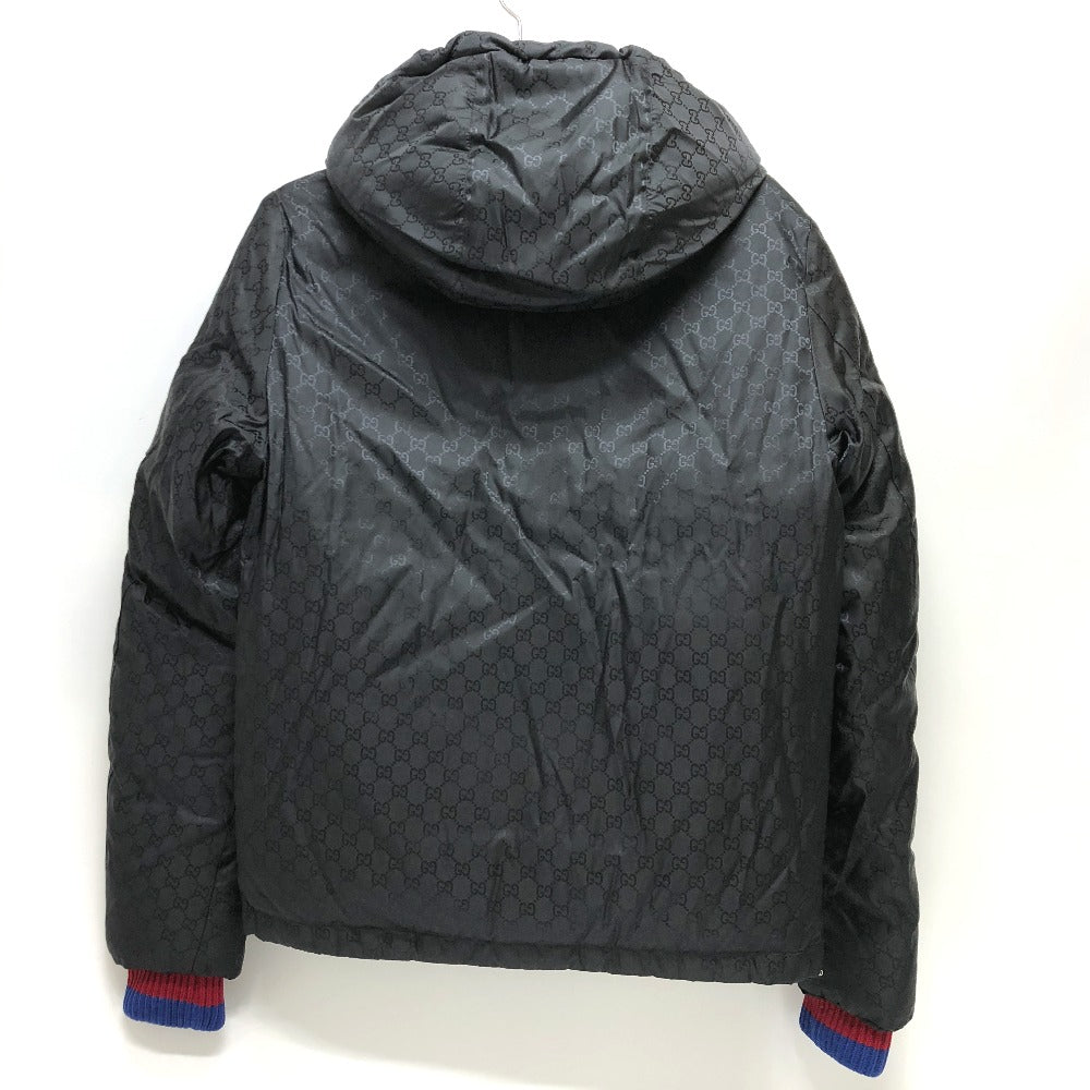 GUCCI Down jacket 452434 Nylon, Down black GG nylon emblem mens 44 Used Authentic
