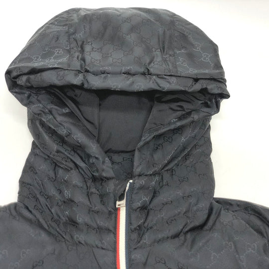 GUCCI Down jacket 452434 Nylon, Down black GG nylon emblem mens 44 Used Authentic